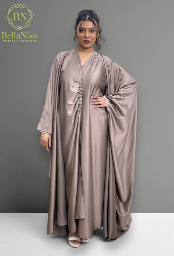 Abaya Satin Choc