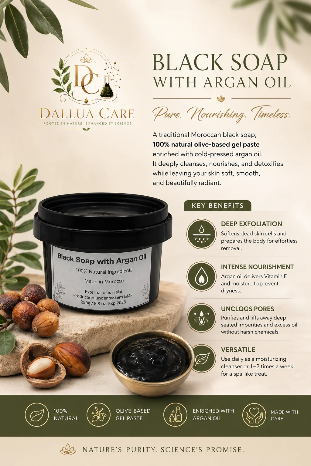 Morrocan Black Soap with Argan Oil