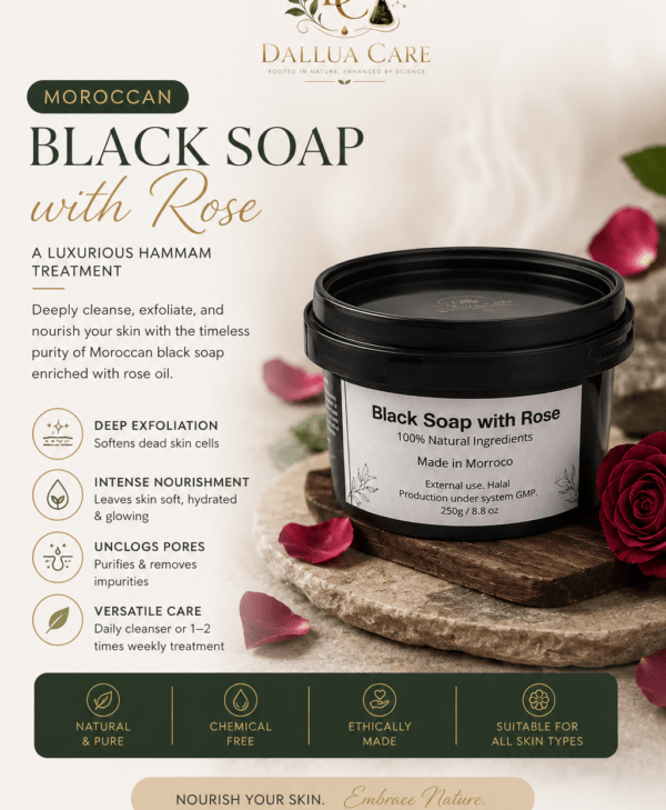Morrocan Black Soap with Rose Oil