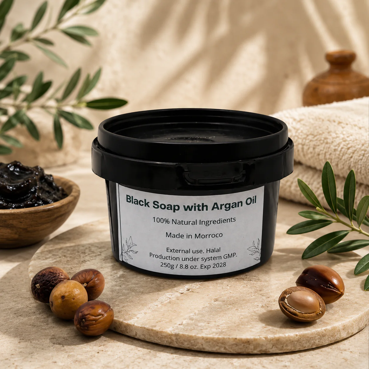 Morrocan Black Soap with Argan Oil - Image 2