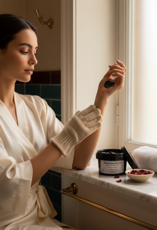 Morrocan Black Soap with Rose Oil