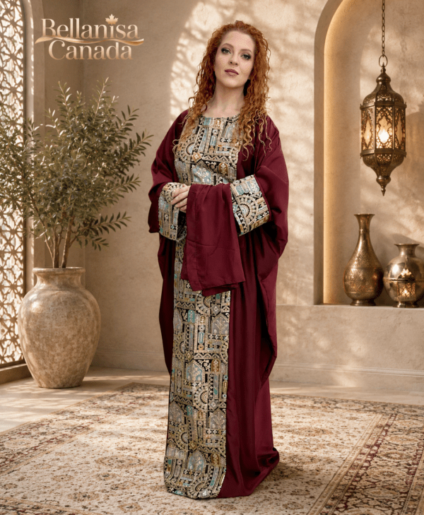 Abaya Pashmin Maroon