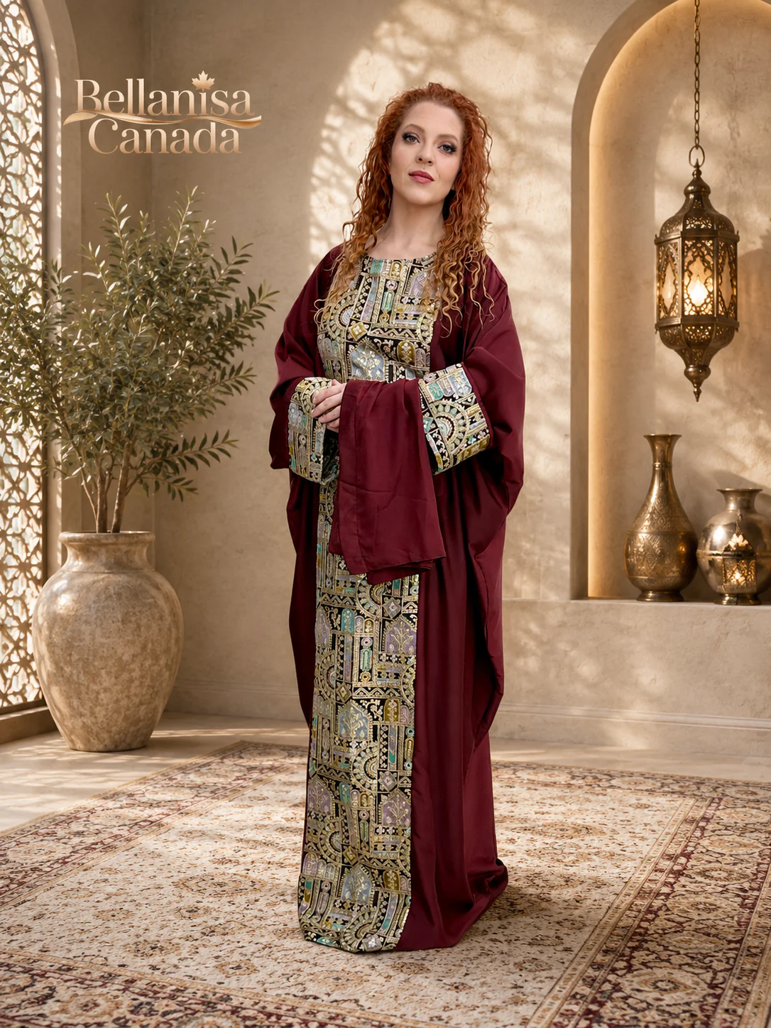 Abaya Pashmin Maroon