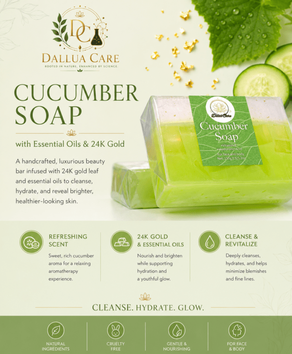 Cucucmber Essential Oil with 24K Gold Leaf Soap