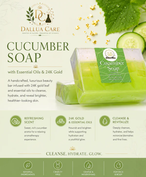 Cucucmber Essential Oil with 24K Gold Leaf Soap