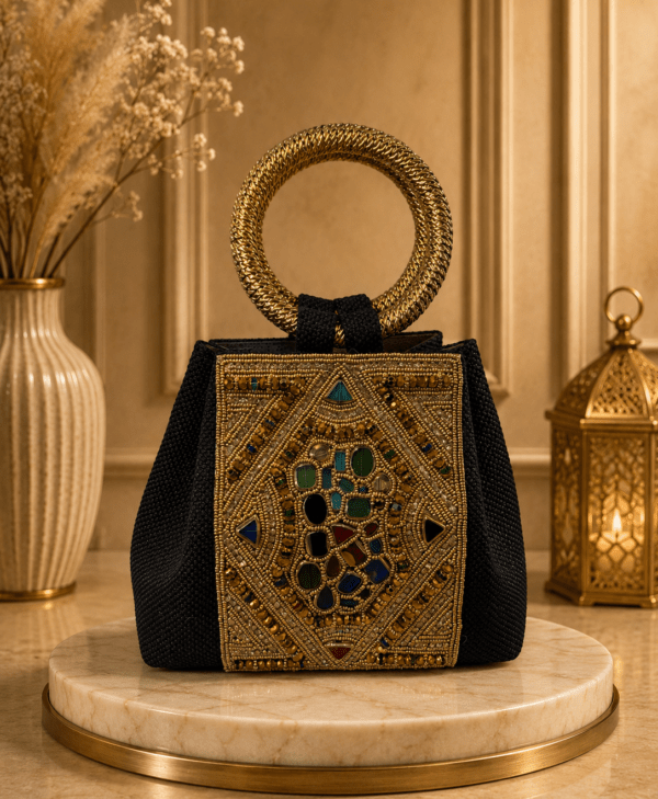 Luxury HandBag Beaded Black