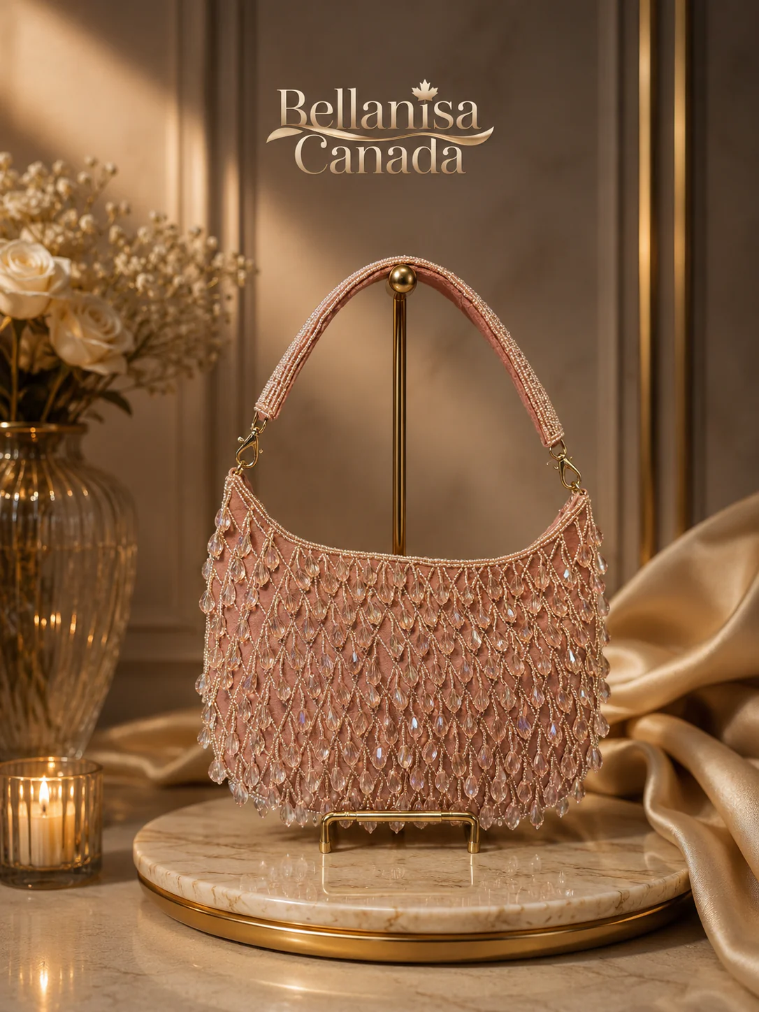 Luxury HandBag Crystal Pink