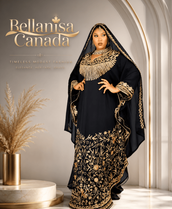 Lina Abaya Kaftan Black
