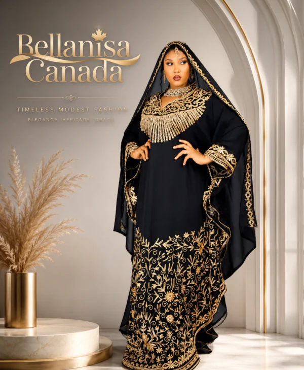Lina Abaya Kaftan Black
