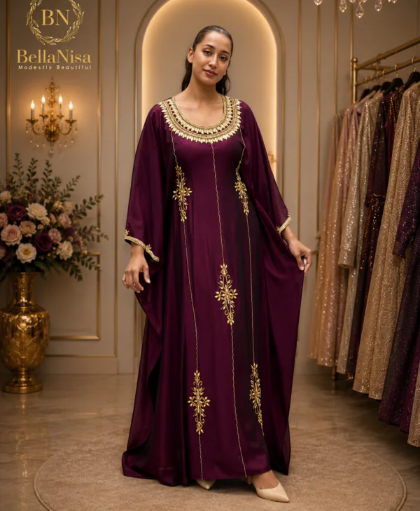 Lamsa Kaftan Cherry