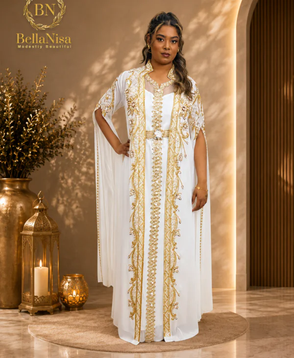 Arusa Kaftan White