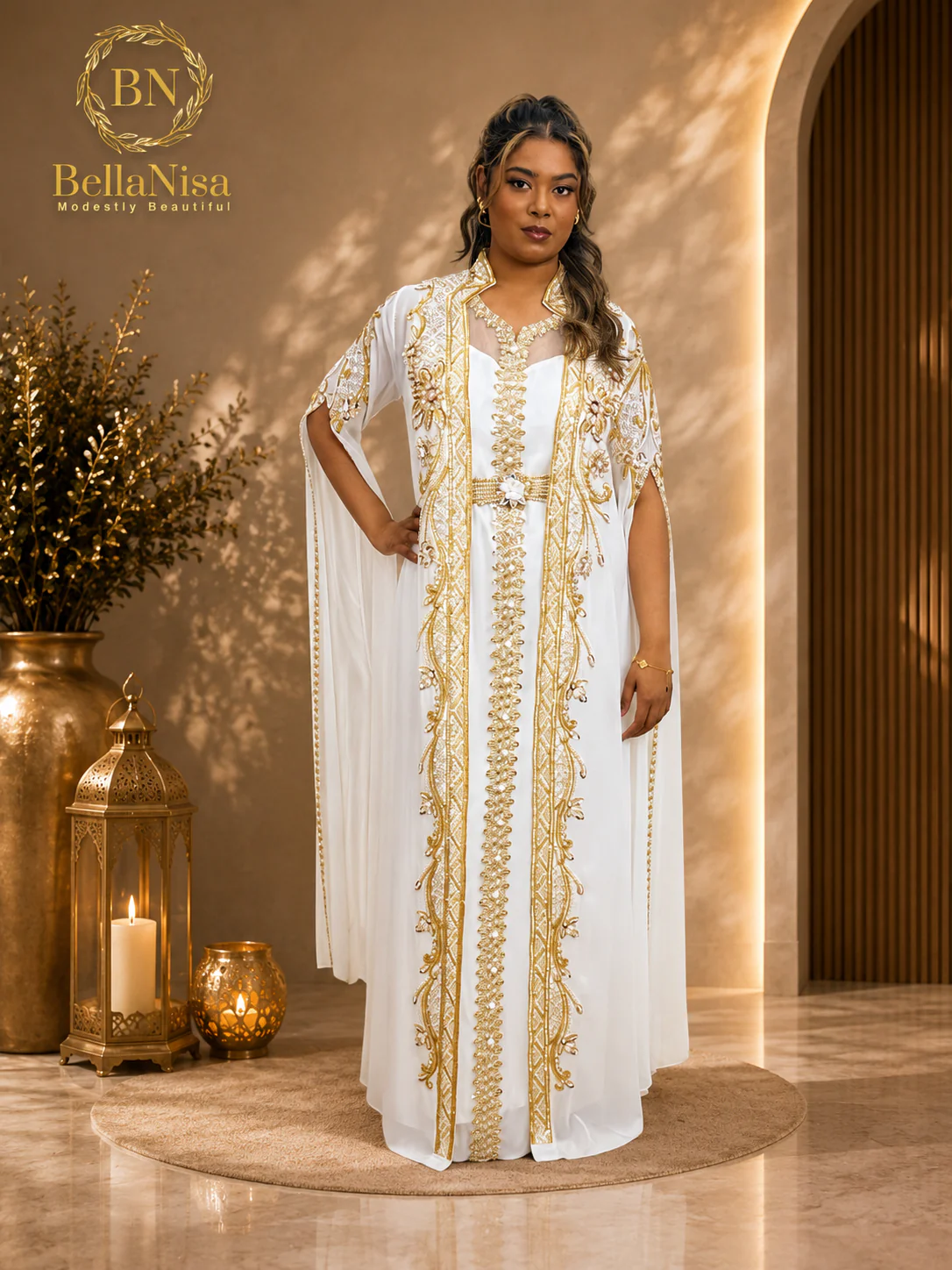 Arusa Kaftan White