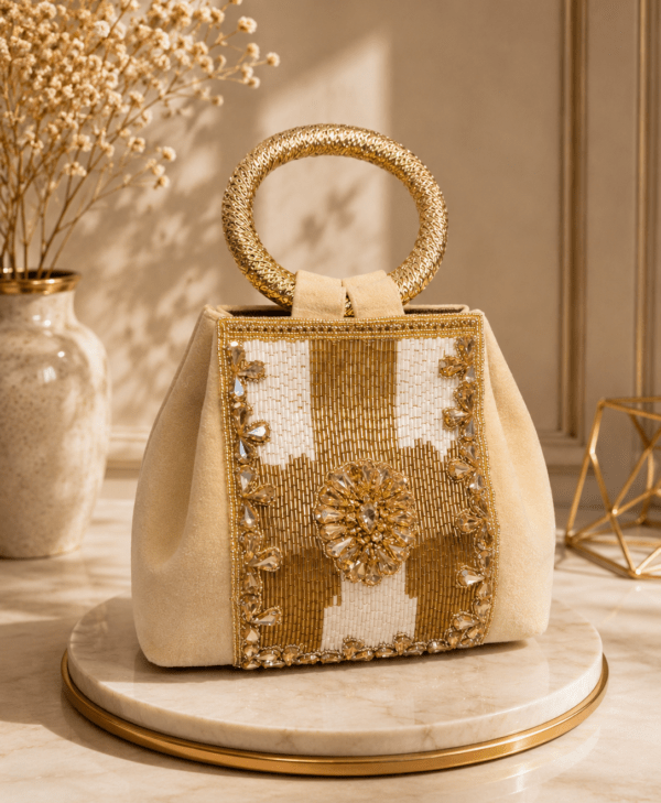 Luxury HandBag Suede Tan
