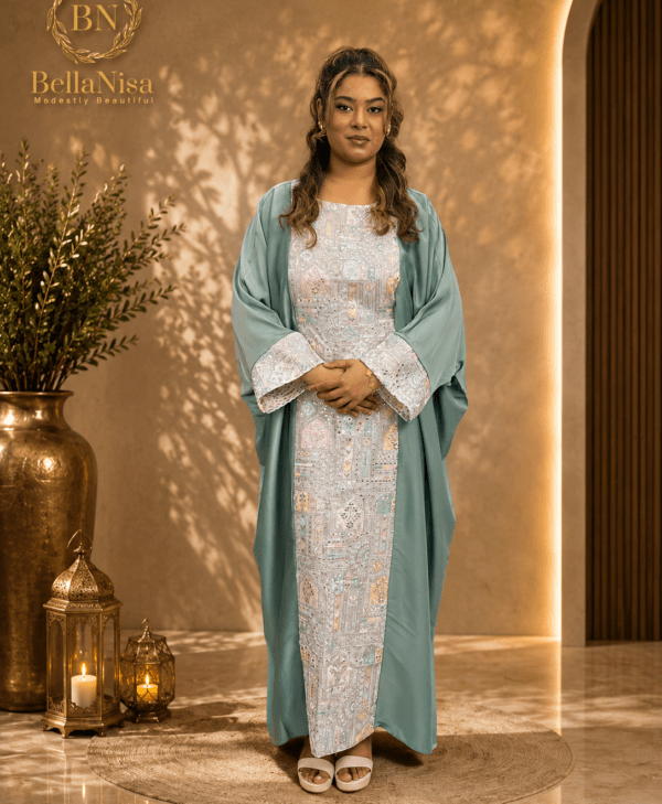 Abaya Pashmin Turquoise