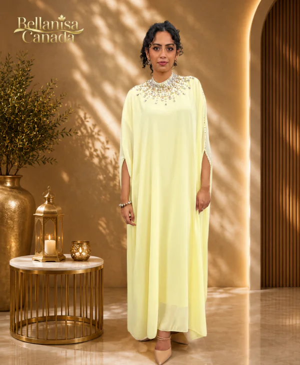 Kaftan Abaya Baby Yellow