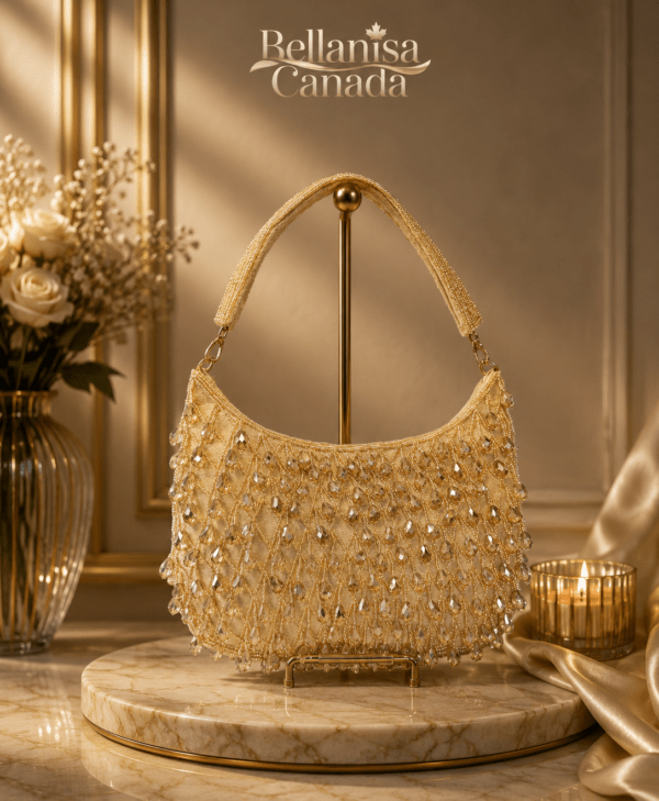 Luxury HandBag Crystal Gold