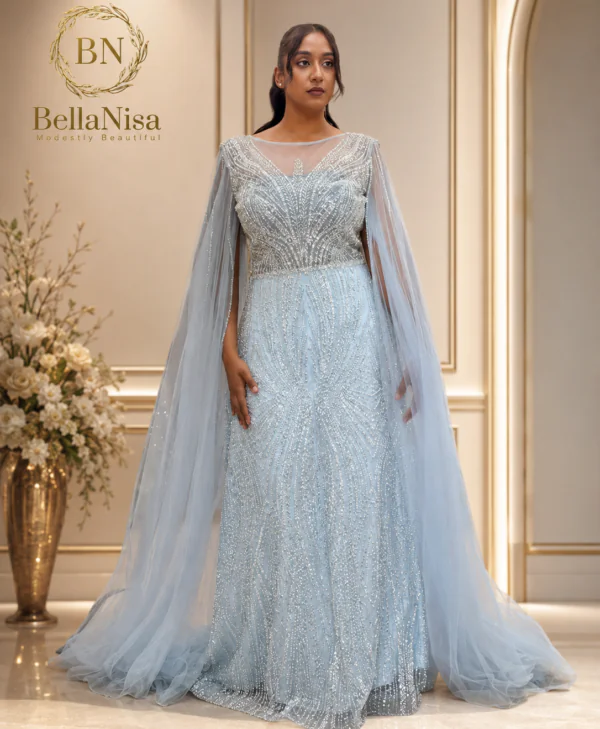Hareem Evening Gown Sky