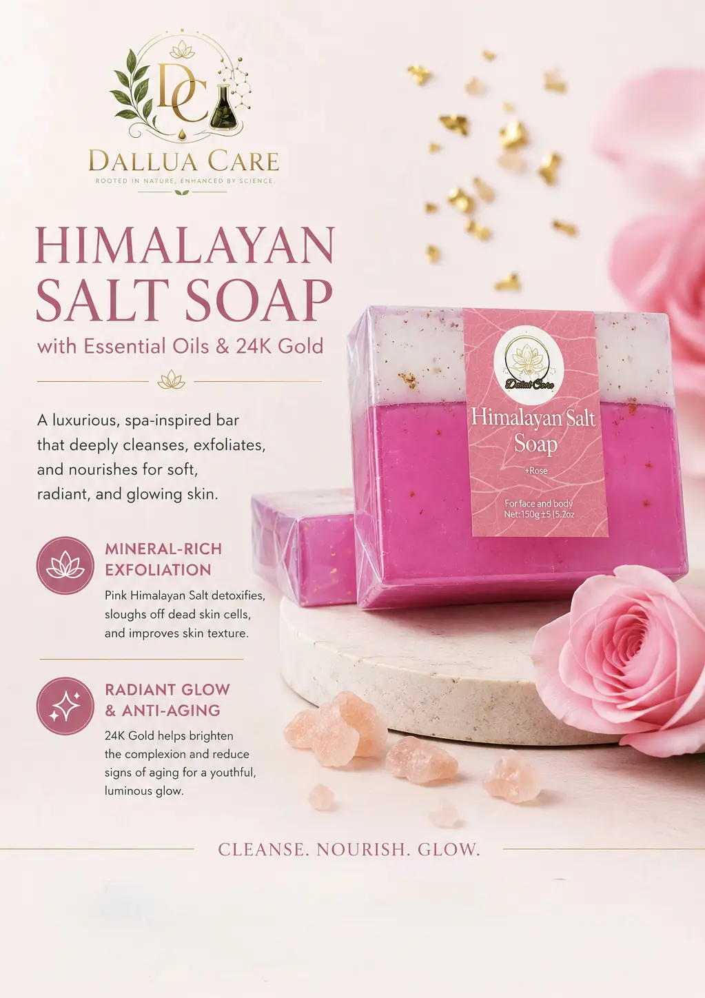 Himalayan Salt Essential Oil with 24K Gold Leaf Soap