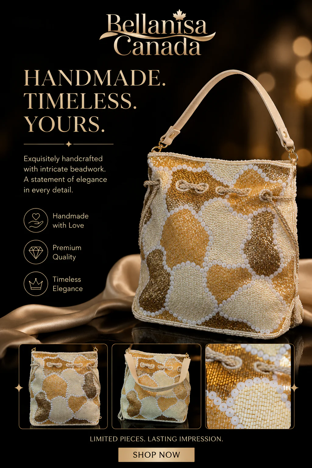 Luxury HandBag Geometric Tan - Image 2