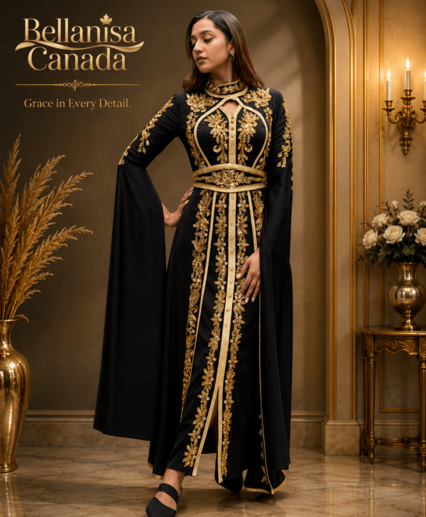 Maitha Morrocan Kaftan Black