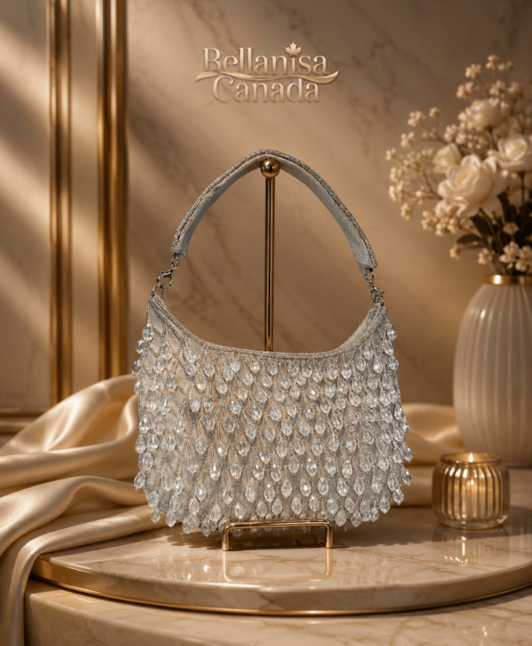 Luxury HandBag Crystal Grey
