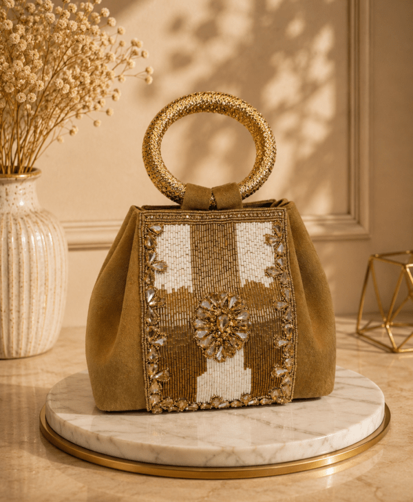 Luxury HandBag Suede Mocha