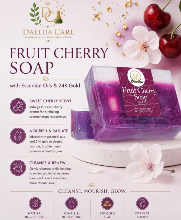 Cherry Essential Oil with 24K Gold Leaf Soap
