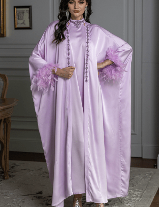 Abaya Faux Fur Lavender