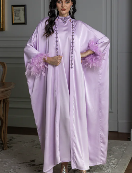 Abaya Faux Fur Lavender