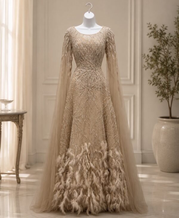 Faux Fur Gown
