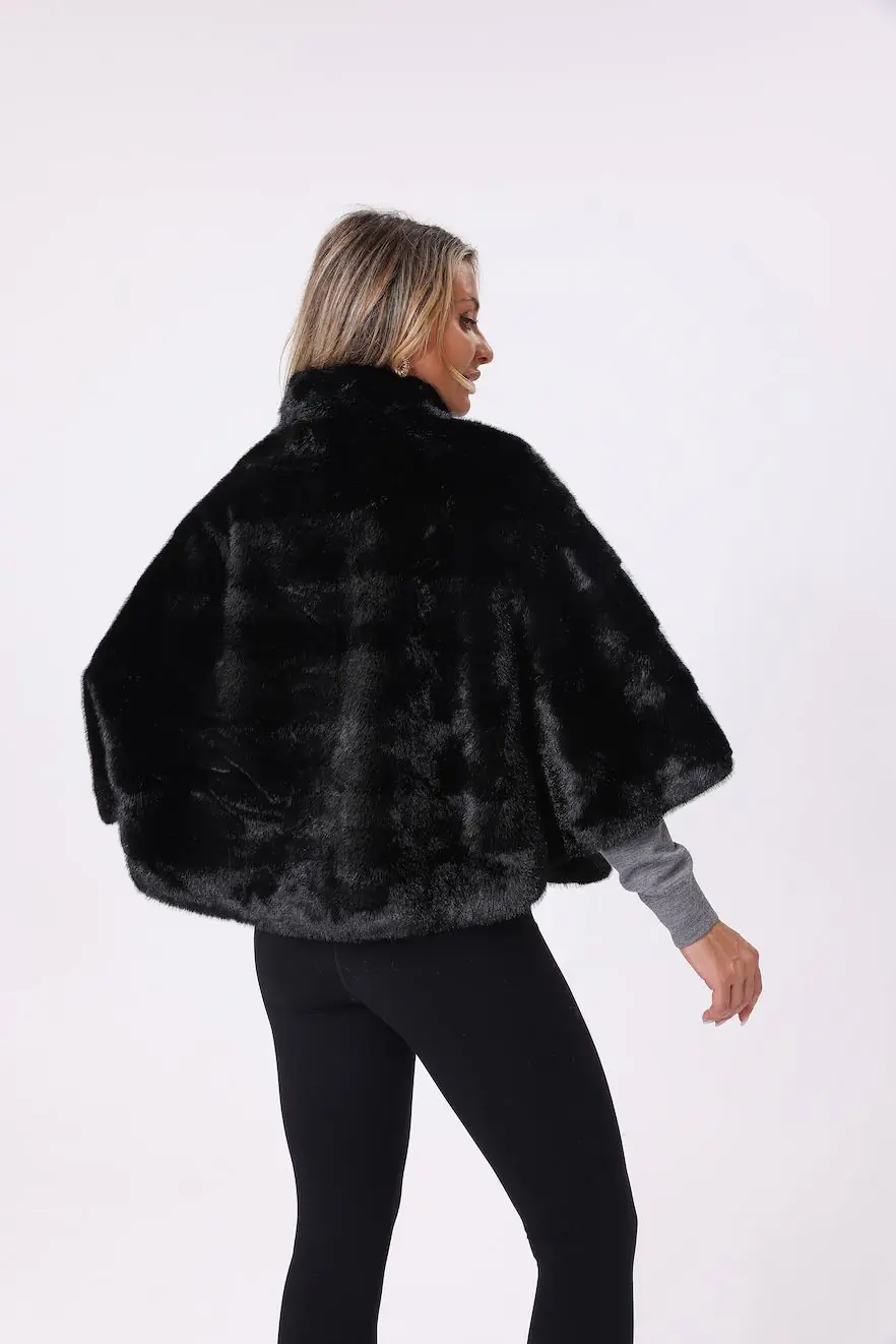 Faux Fur Cape-D4 - Image 3