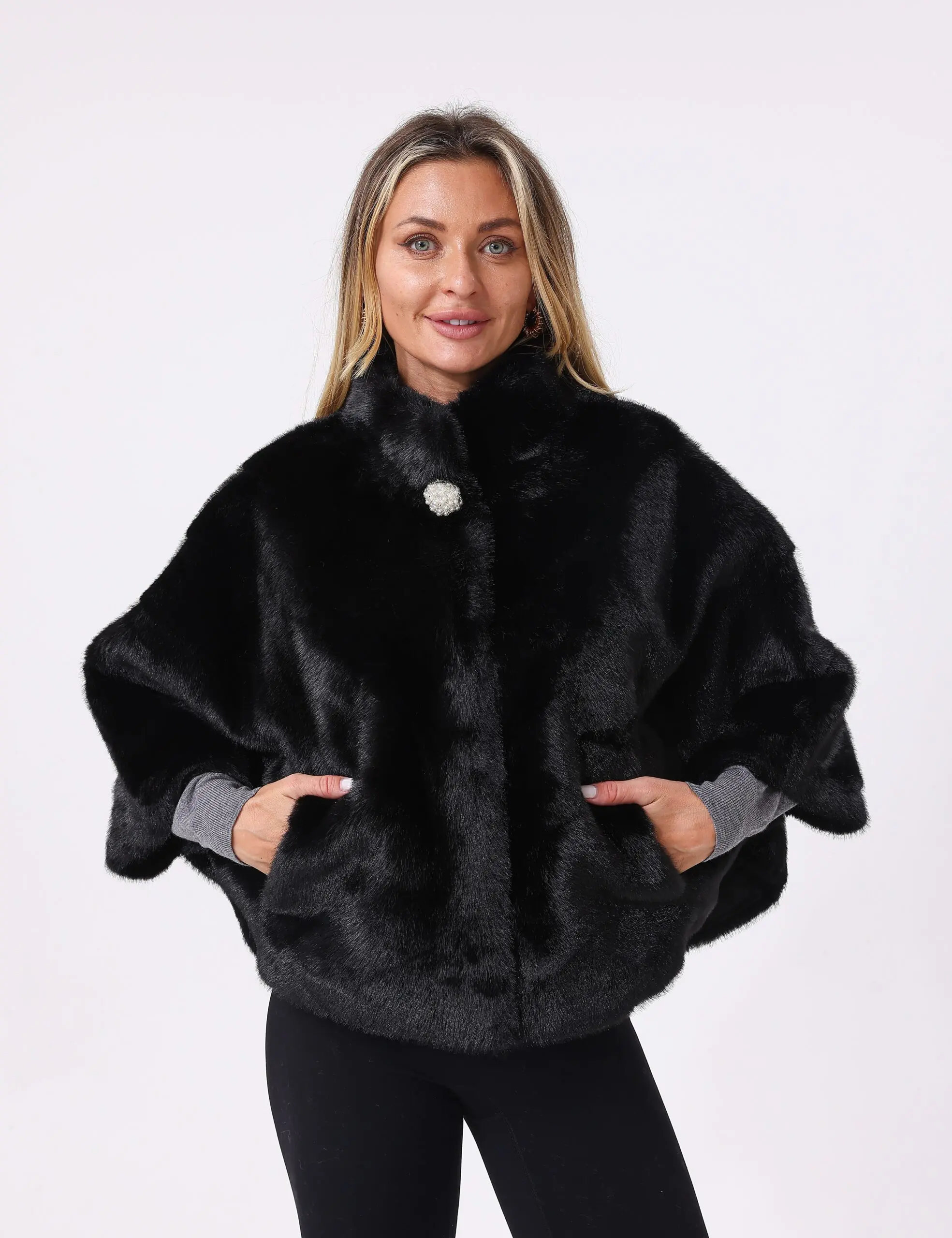 Faux Fur Cape-D4