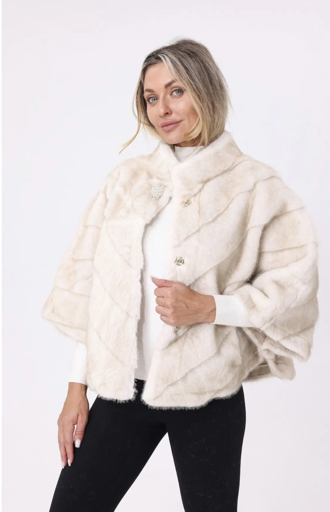 Faux Fur Cape-D3