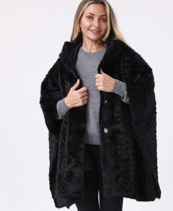 Faux Fur Cape-H8