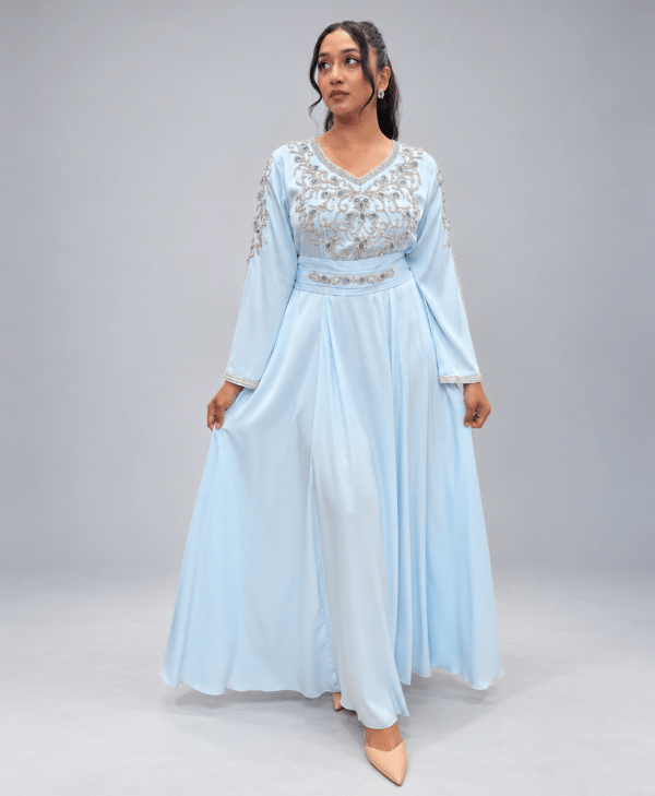 Morrocan Kaftan Dress Sky