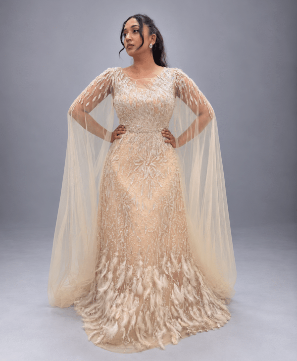 Faux Fur Gown