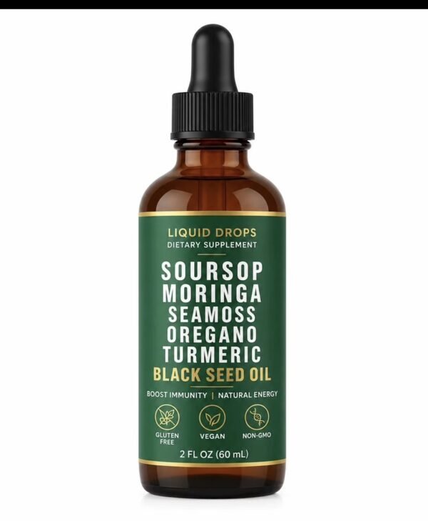 Soursop. Sea Moss. Moringa. Turmeric. Black Seed Oil