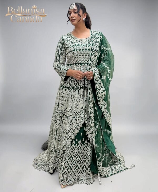 Zardosi Bridal Emerald With Silver