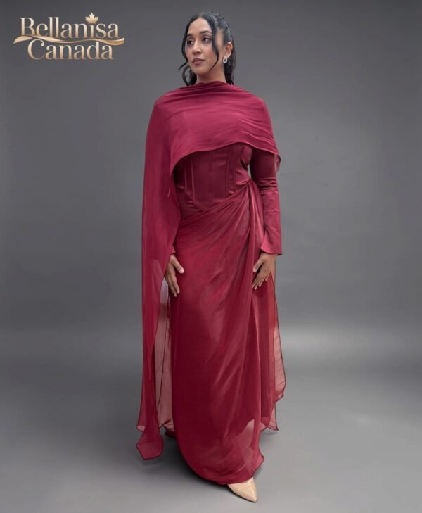 Corset Party Dress Maroon